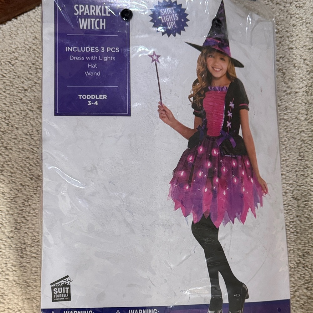 Sparkle Witch Costume for Toddlers - Pink and Black
